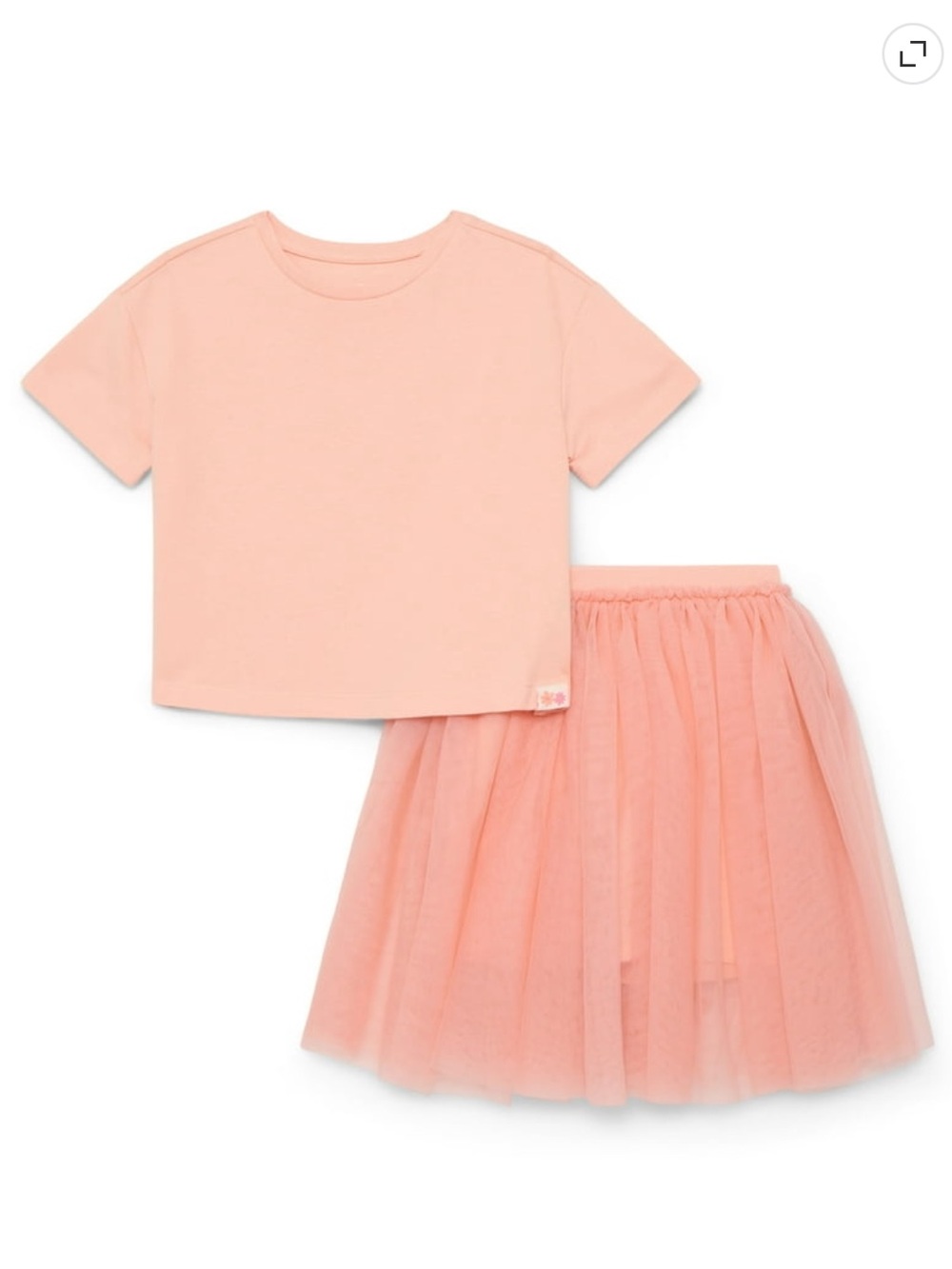 Wonder Nation Little Girls Boxy Tee and Tutu Skirt Set, 2 Piece Size 6
